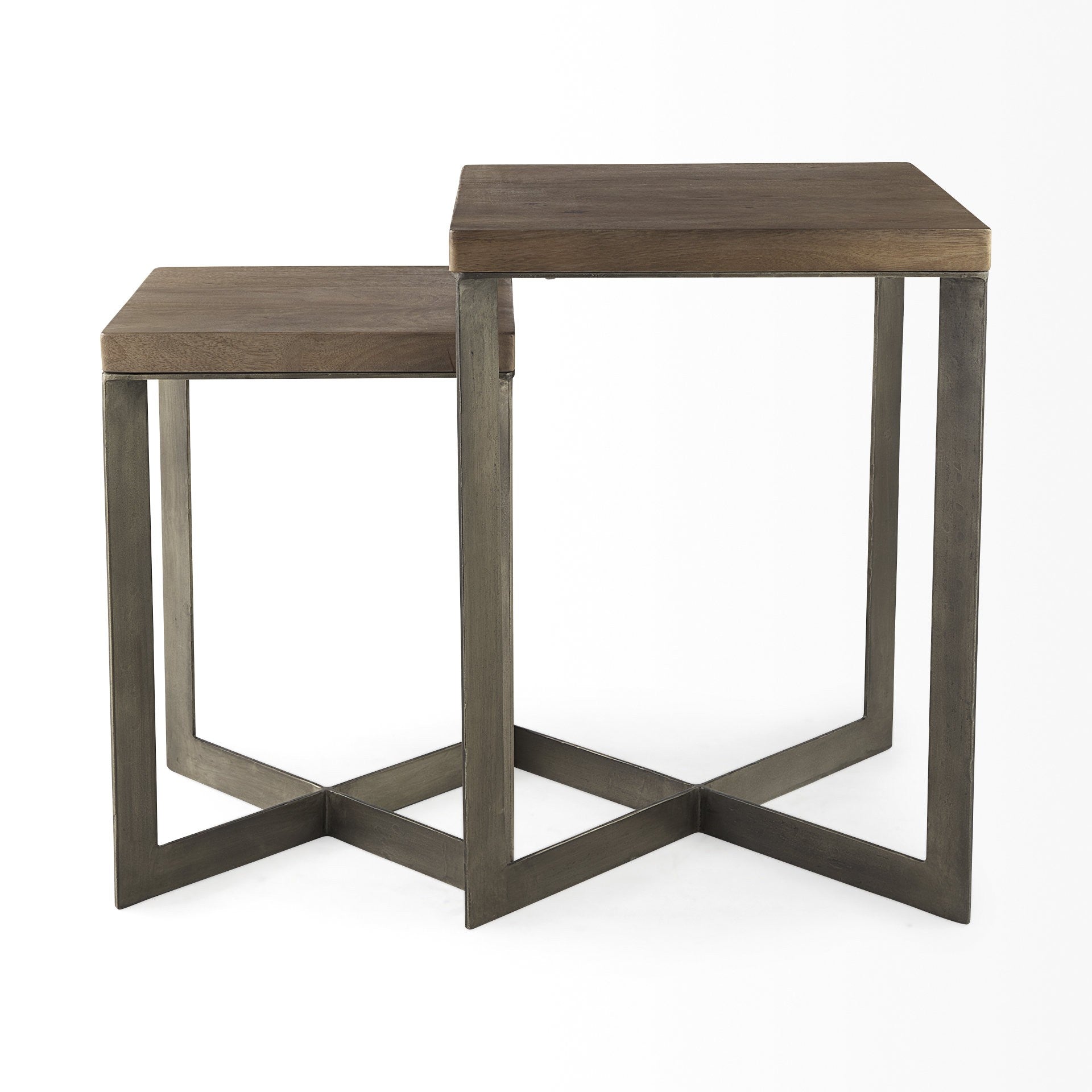 26" Brown Solid Wood Square End Table