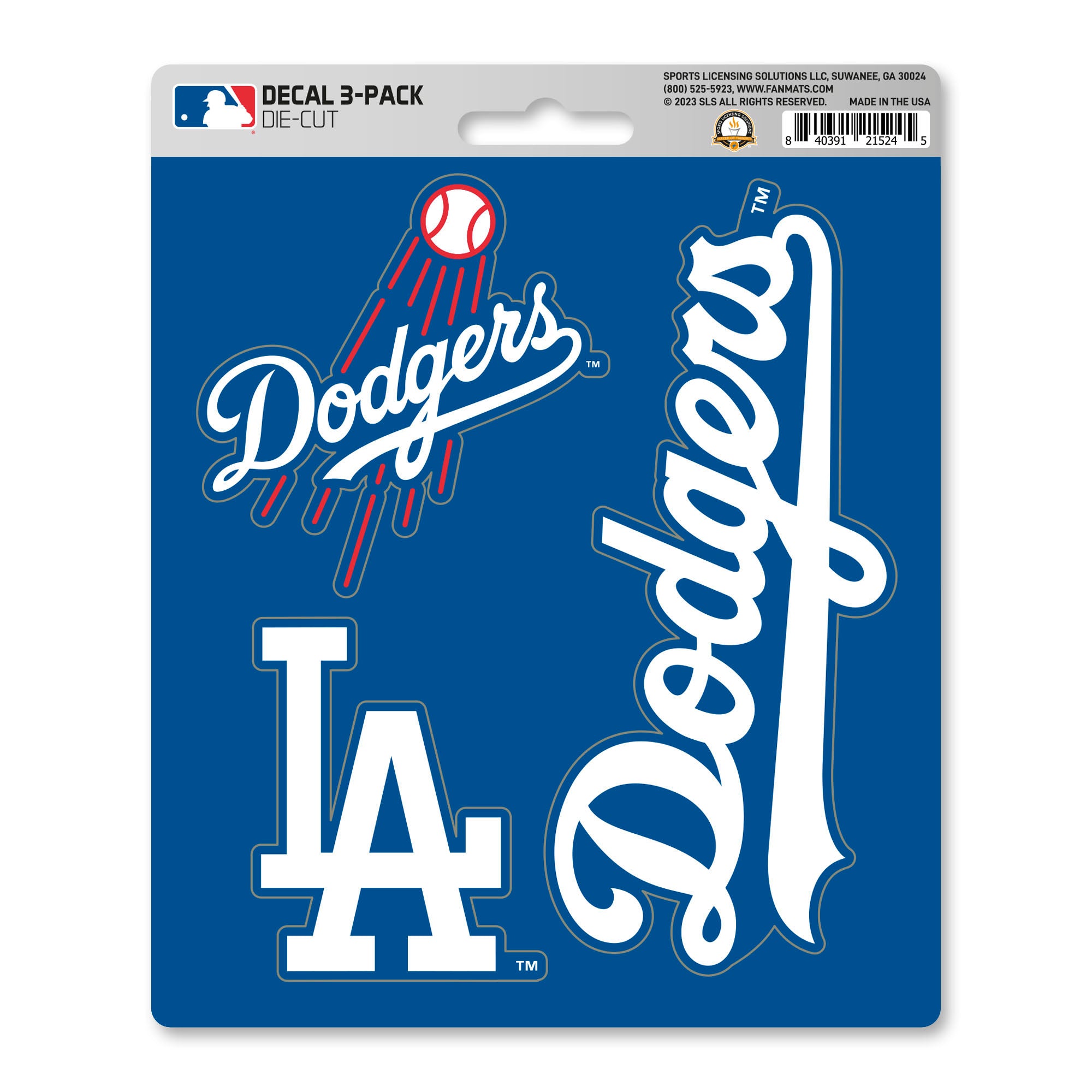 Los Angeles Dodgers 3 Piece Decal Sticker Set