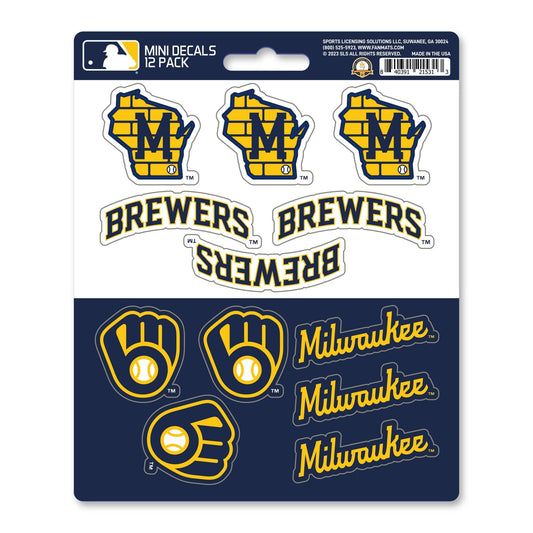 Milwaukee Brewers 12 Count Mini Decal Sticker Pack