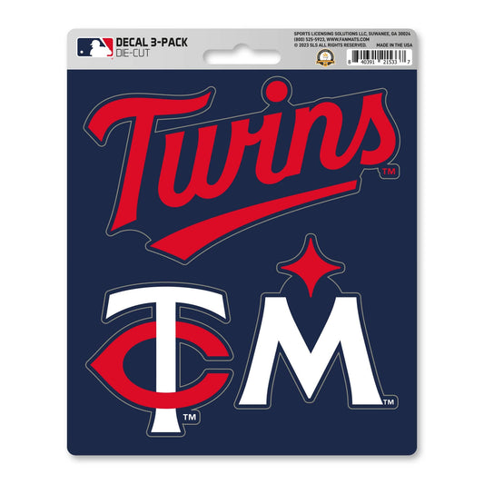 Minnesota Twins 3 Piece Decal Sticker Set