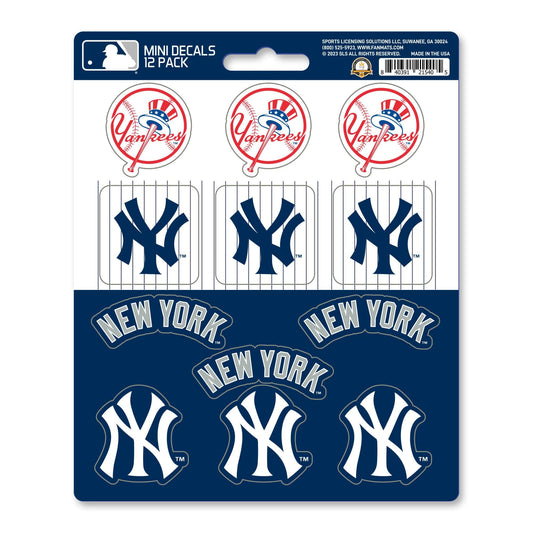 New York Yankees 12 Count Mini Decal Sticker Pack - New York Yankees