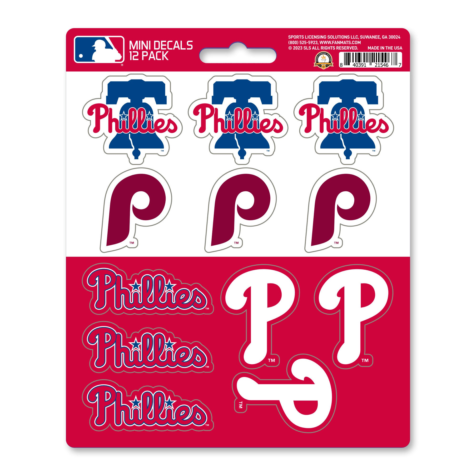 Philadelphia Phillies 12 Count Mini Decal Sticker Pack