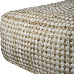 Natural Hemp Dotted Rectangle Pouf