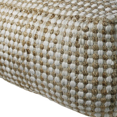 Natural Hemp Dotted Rectangle Pouf