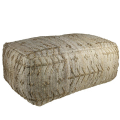 Natural Hemp Textured Rectangle Pouf