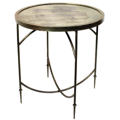 25" Nickel Iron Round End Table