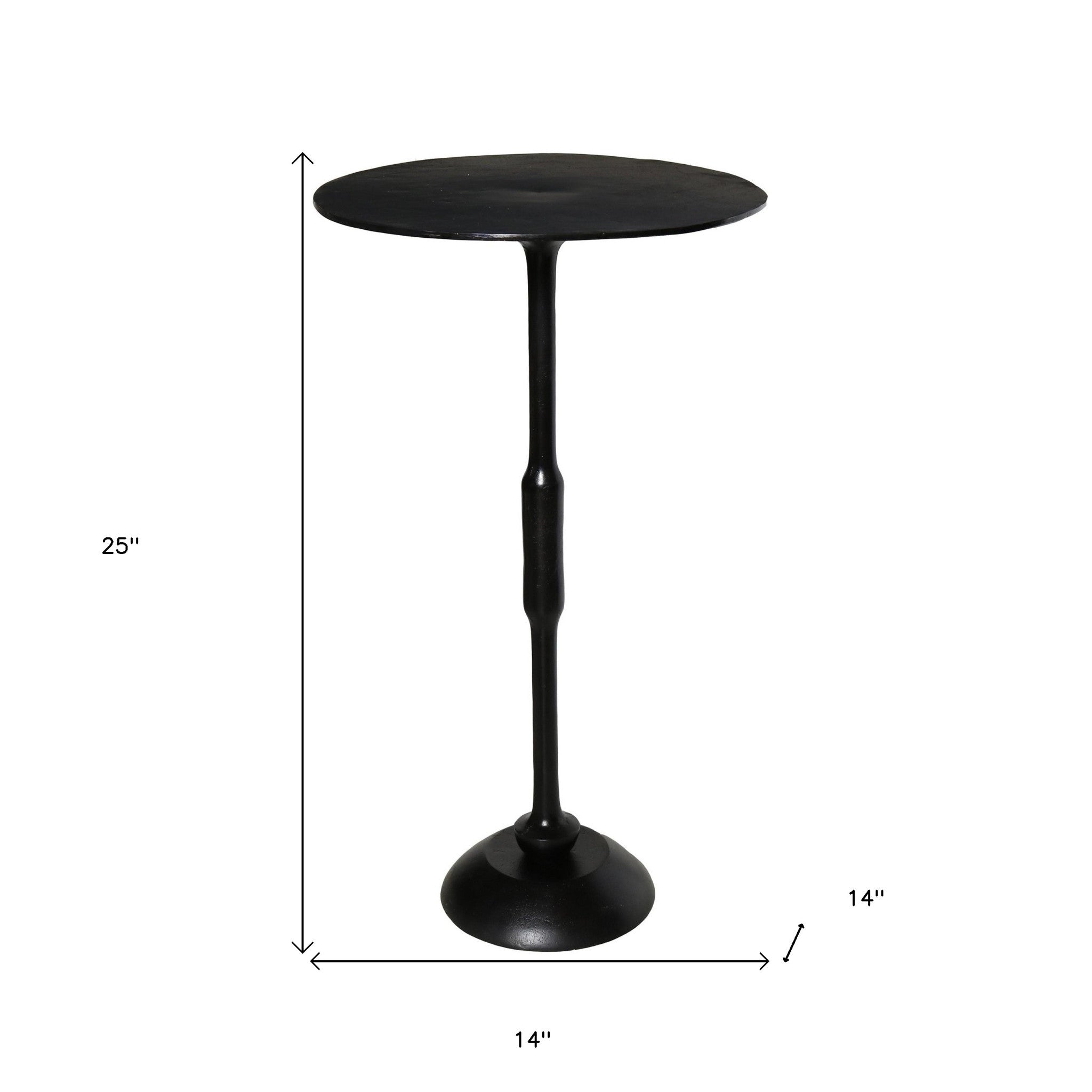 25" Bronze Iron Round End Table