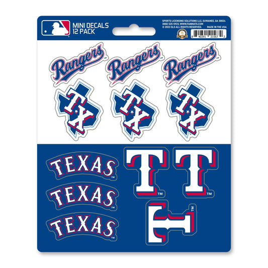 Texas Rangers 12 Count Mini Decal Sticker Pack - Texas Rangers