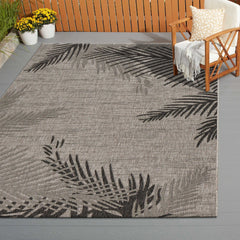 8' X 9' Beige Floral Indoor Outdoor Area Rug - Homeroots