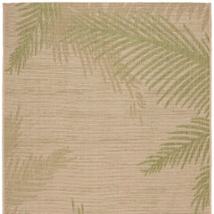 8' X 9' Beige Floral Indoor Outdoor Area Rug - Homeroots