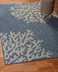 8' X 9' Blue And Gray Indoor Outdoor Area Rug - Homeroots