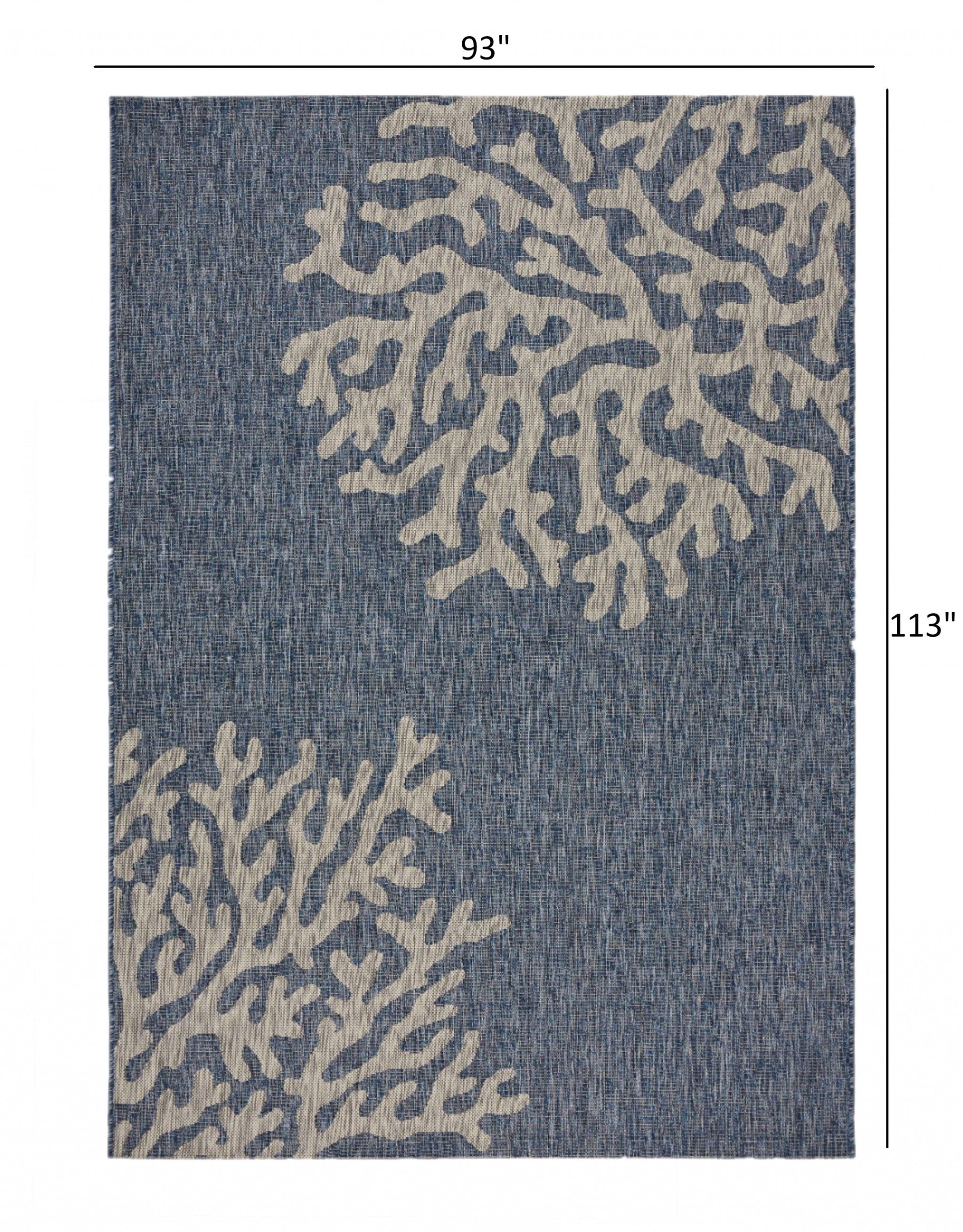 8' X 9' Blue And Gray Indoor Outdoor Area Rug