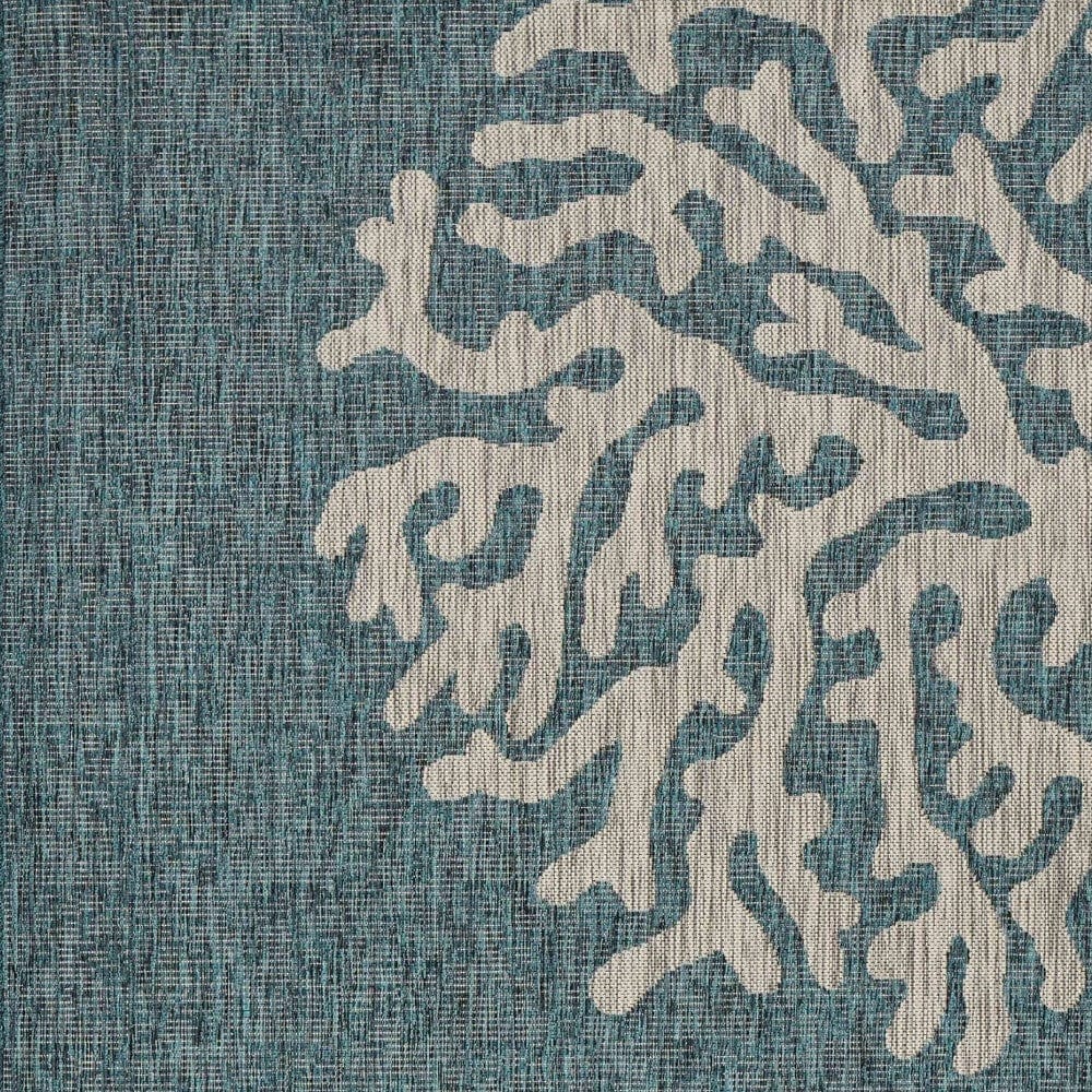 8' X 9' Blue Indoor Outdoor Area Rug - Homeroots