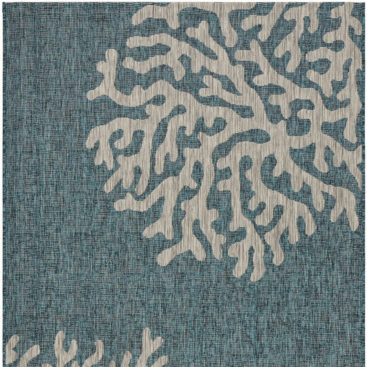 8' X 9' Blue Indoor Outdoor Area Rug