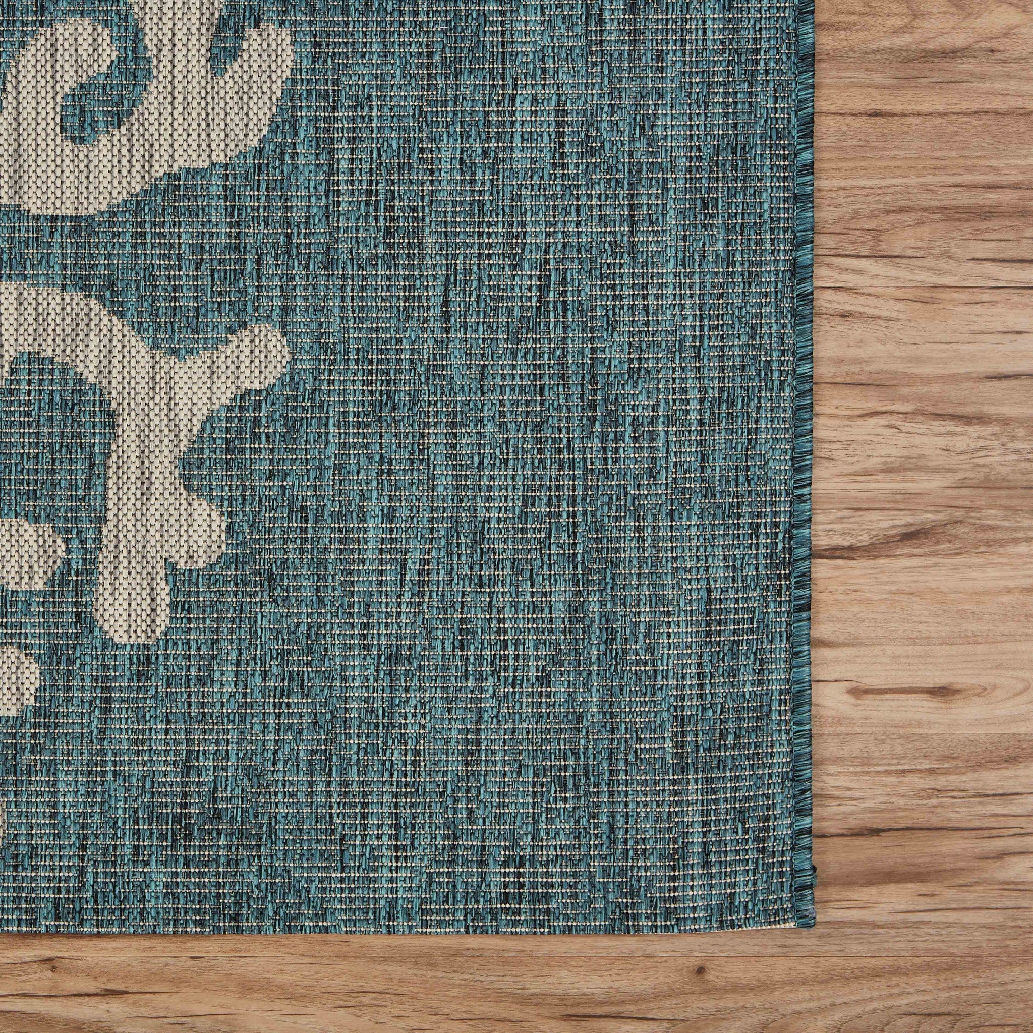 8' X 9' Blue Indoor Outdoor Area Rug