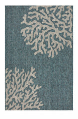 8' X 9' Blue Indoor Outdoor Area Rug