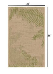 2' X 3' Beige Floral Indoor Outdoor Area Rug