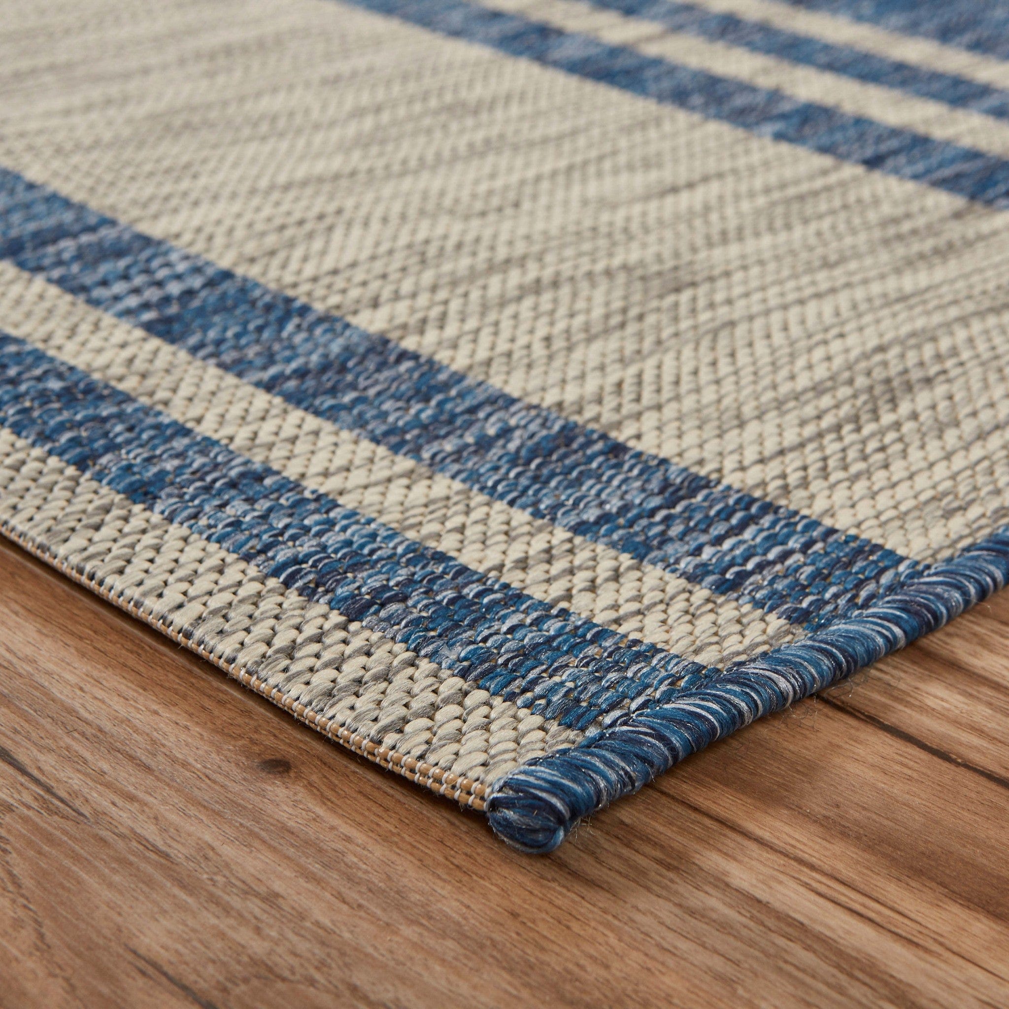 8' X 9' Blue And Gray Indoor Outdoor Area Rug - Homeroots