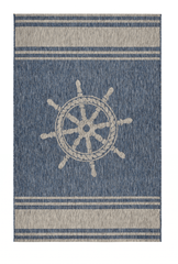 8' X 9' Blue And Gray Indoor Outdoor Area Rug - Homeroots