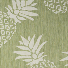 5' X 7' Green Floral Indoor Outdoor Area Rug