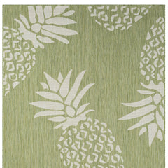 5' X 7' Green Floral Indoor Outdoor Area Rug