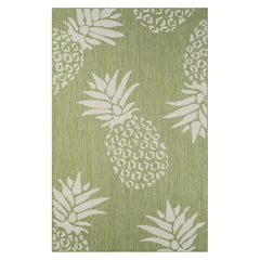 8' X 10' Green Floral Indoor Outdoor Area Rug