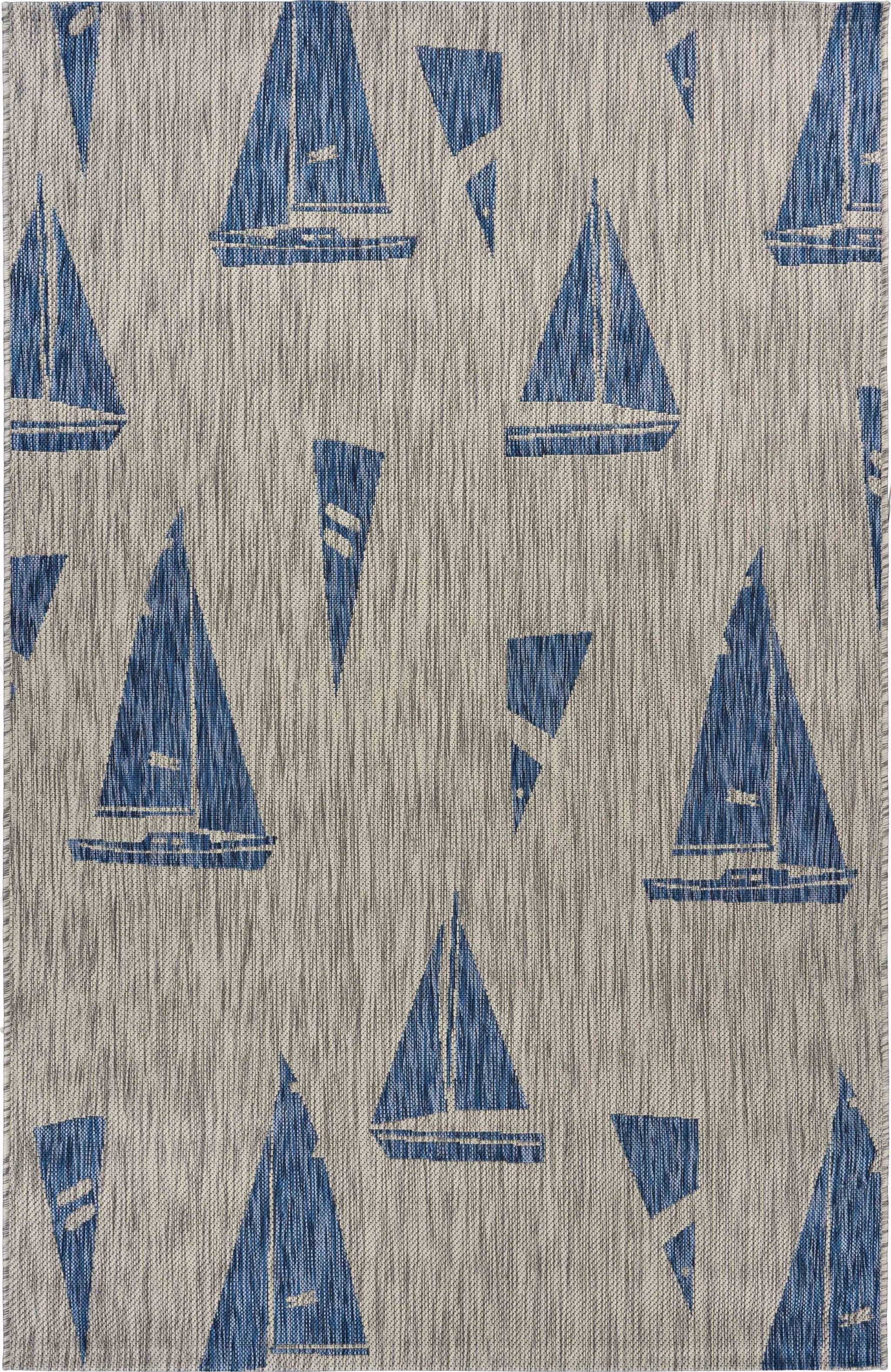 5' X 7' Gray Indoor Outdoor Area Rug