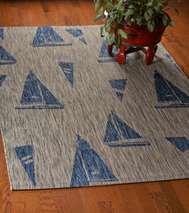 5' X 7' Gray Indoor Outdoor Area Rug