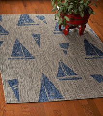 8' X 10' Gray Indoor Outdoor Area Rug - Homeroots