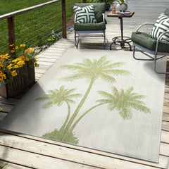 8' X 10' Beige Floral Indoor Outdoor Area Rug