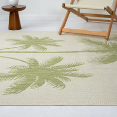 8' X 10' Beige Floral Indoor Outdoor Area Rug - Homeroots