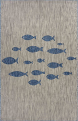 5' X 7' Gray Indoor Outdoor Area Rug