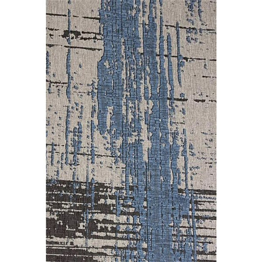 5' X 7' Blue and Gray Abstract Area Rug