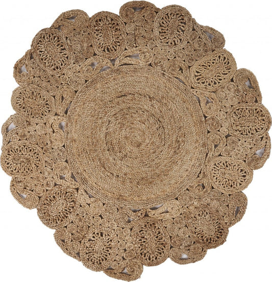 Natural Bloom Boutique Jute Rug - Homeroots