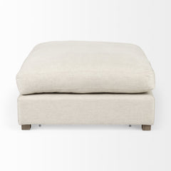 39" Beige Polyester And Brown Cocktail Ottoman