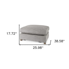 26" Gray Polyester And Brown Cocktail Ottoman