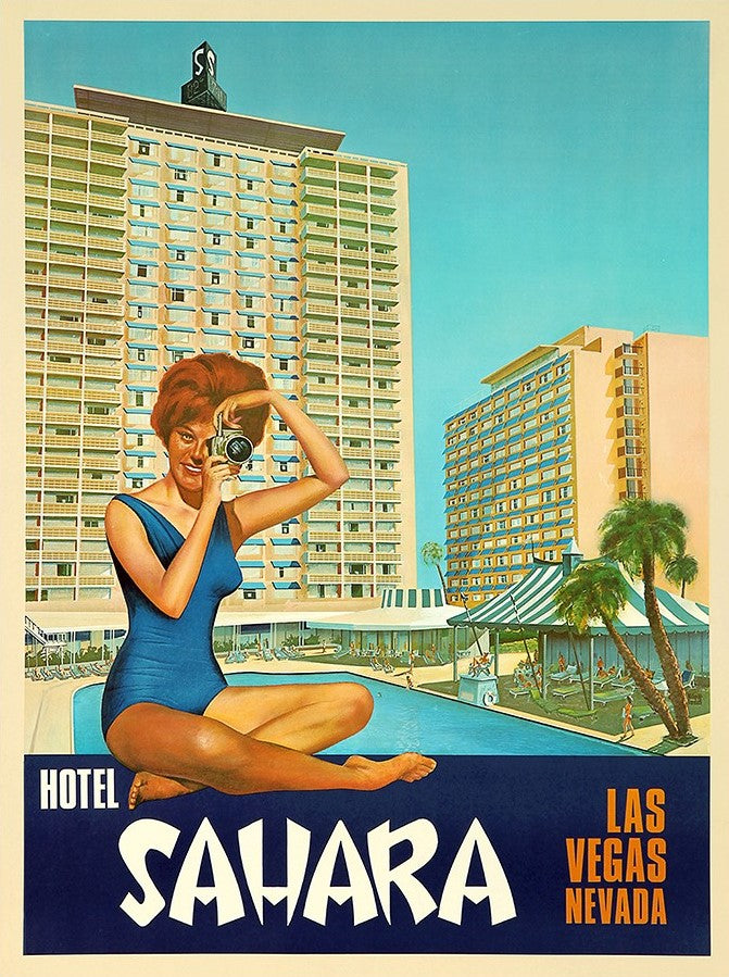 11" X 14" Hotel Sahara C1960S Las Vegas Vintage Travel Poster Wall Art