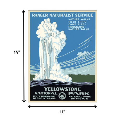 11" x 14" Yellowstone National Park c1938 Vintage Travel Poster Wall Art - Homeroots