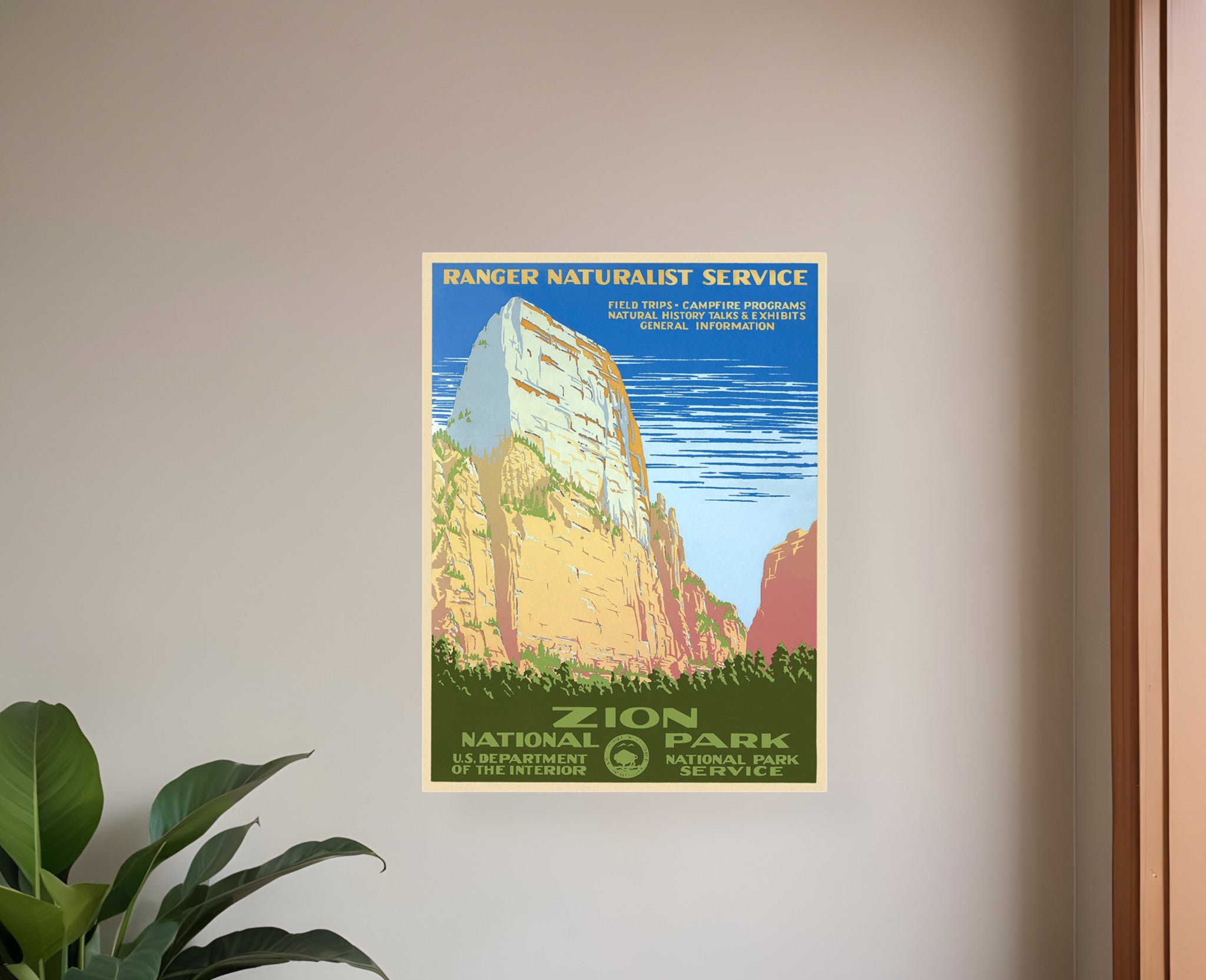 11" x 14" Zion National Park c1938 Vintage Travel Poster Wall Art