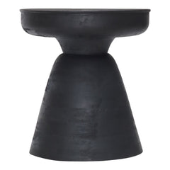 18" Black Solid Wood Round End Table