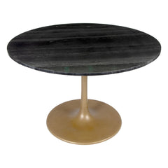 47" Gold Rounded Steel Pedestal Base Dining Table