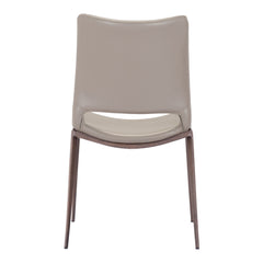 Set of Two Gray Faux Leather and Espresso Mod Ergo Dining Chairs