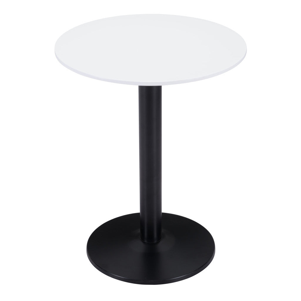 24" Black And White Round End Table