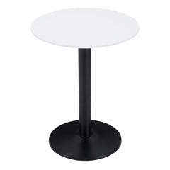 24" Black And White Round End Table