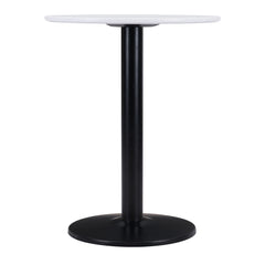 24" Black And White Round End Table