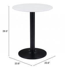 24" Black And White Round End Table - Homeroots