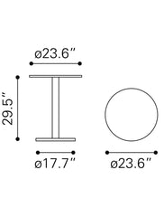 24" Black And White Round End Table - Homeroots