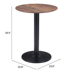 24" Black And Brown Round End Table