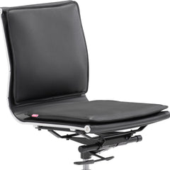 Black and Silver Adjustable Swivel Faux Leather Rolling Executive Office Chair