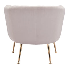 30" Ivory And Gold Fabric Tufted Club Chair - Homeroots